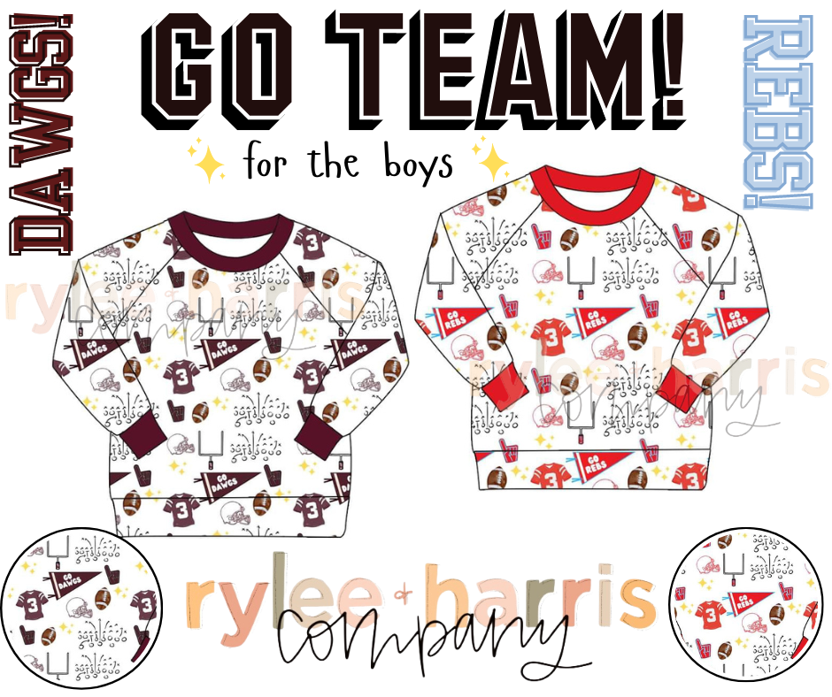 *Ready to Ship* Go Team Pullover- For the Boys REBS