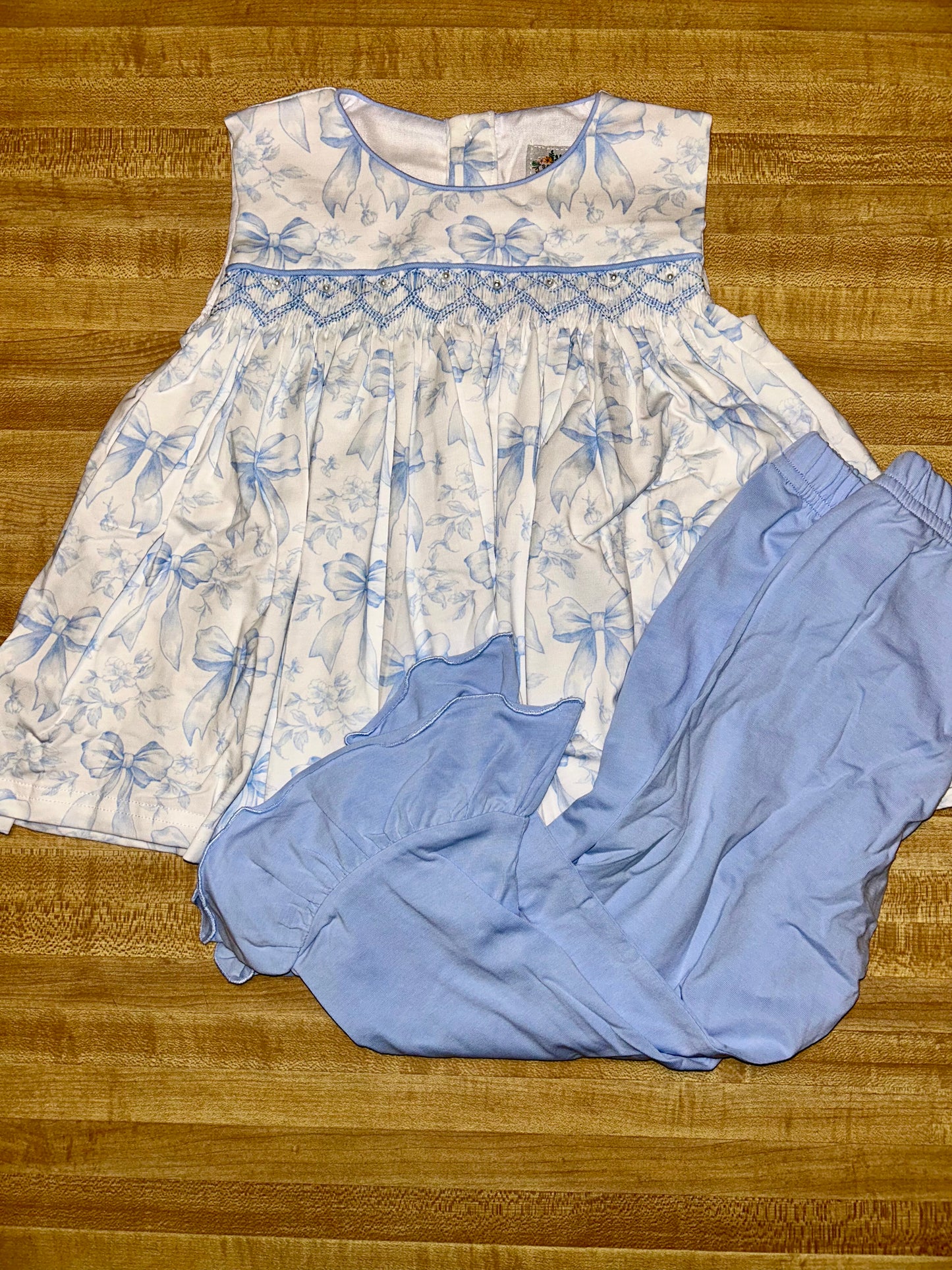 *READY TO SHIP- blue sibling set girl pant set
