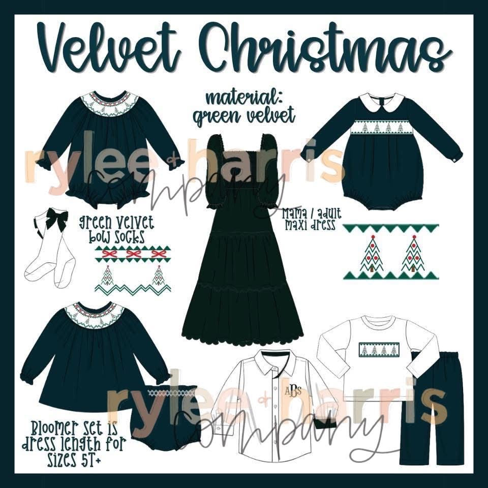 Velvet Christmas bloomer set