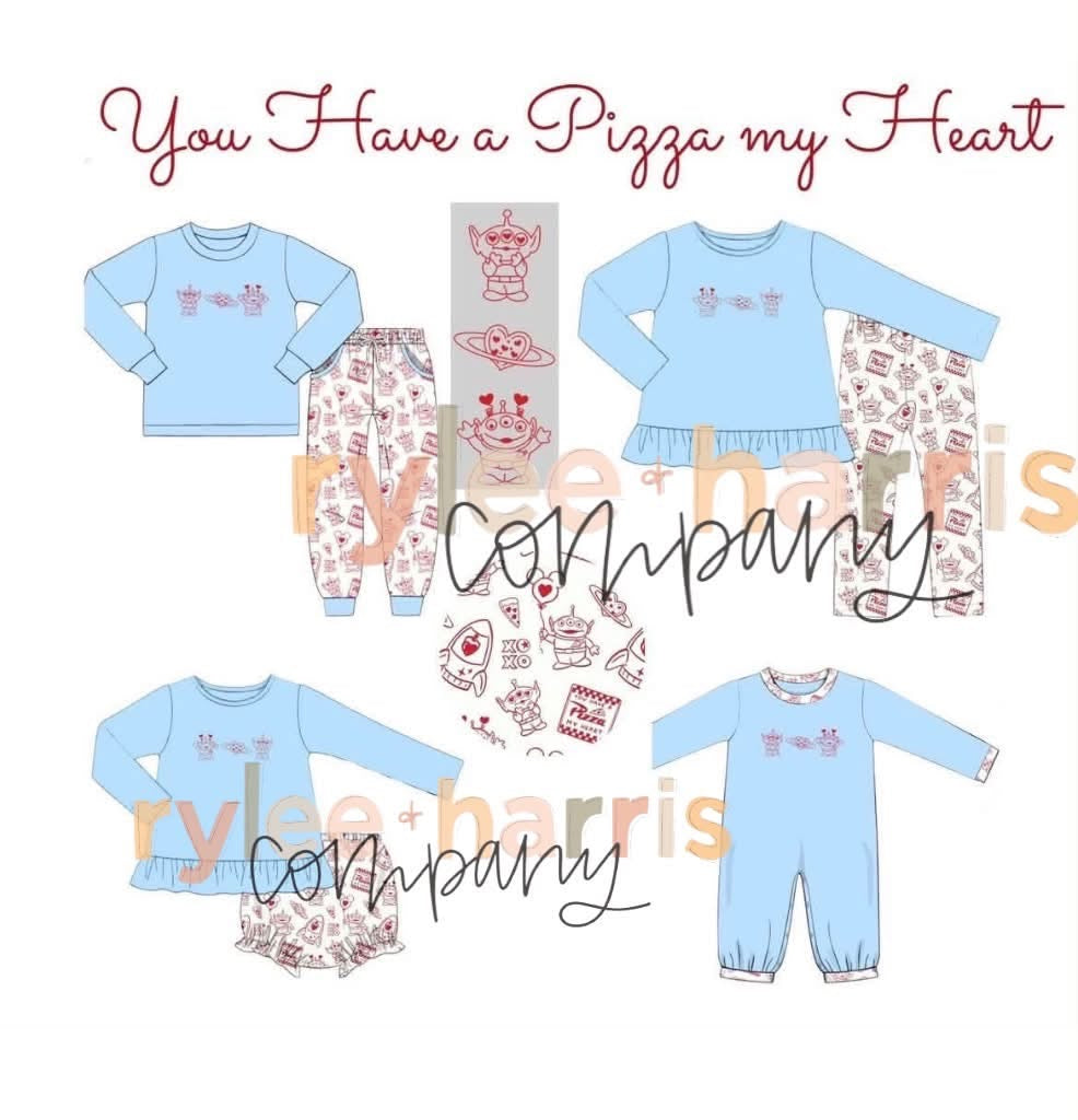 You have a pizza my heart girl pant set