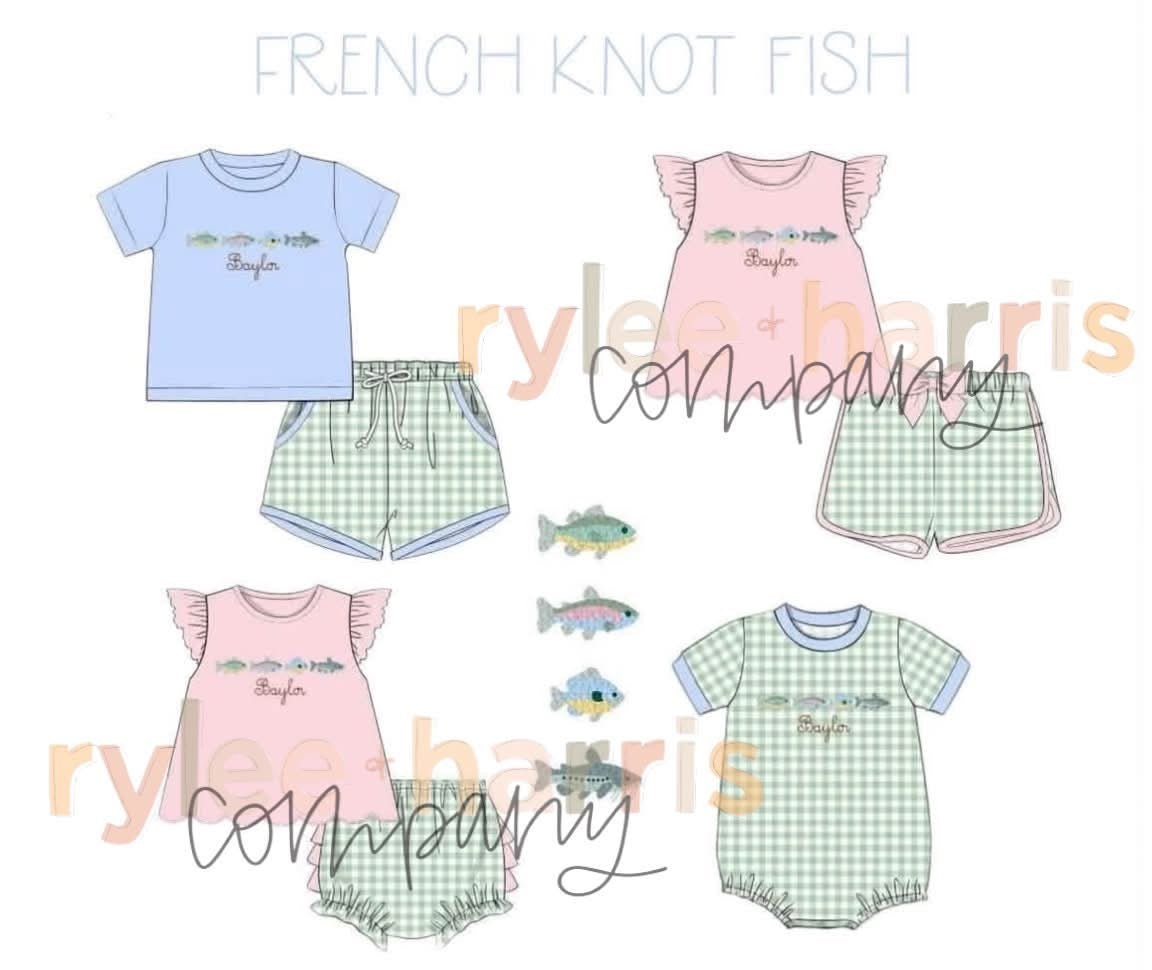 French knot fish with mono