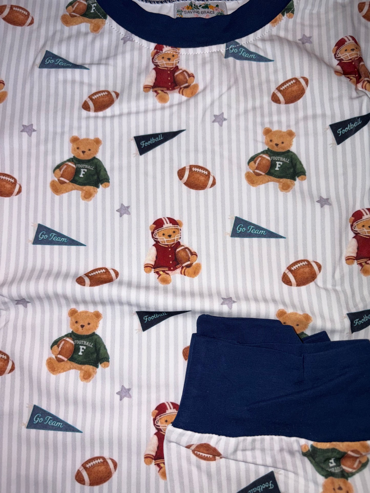 *READY TO SHIP- huddle up teddy pjs