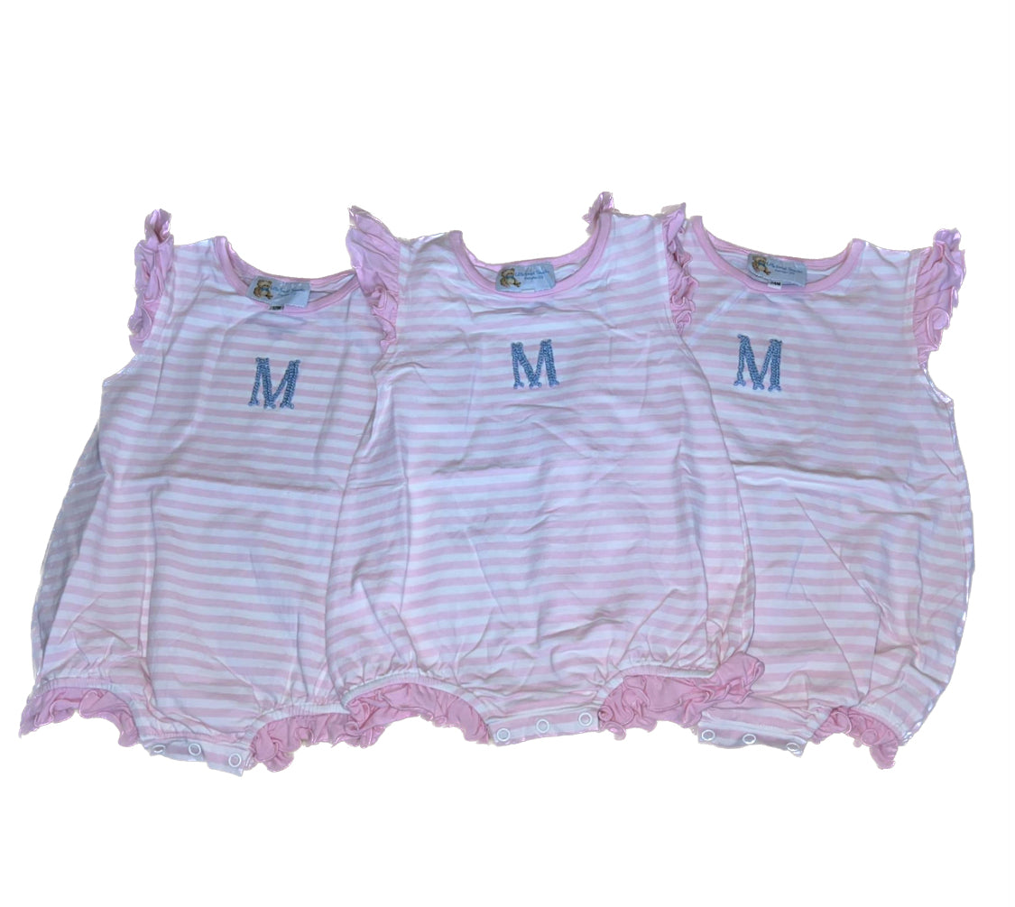 *Ready to Ship* French Knot Name Collection Bubble “M” monogram