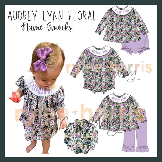 Audrey Lynn Floral Name Smock Bubble