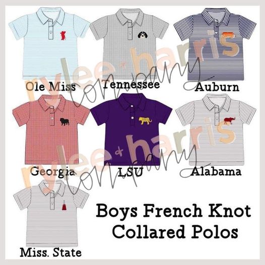 *Ready To Ship* French Knot Polo Ole Miss