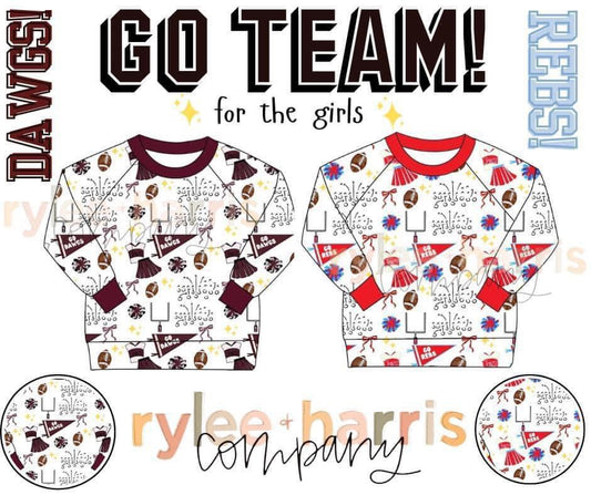 *Ready to Ship* Go Team Pullover- For the Girls