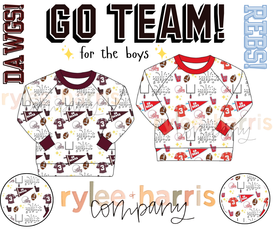 *Ready to Ship* Go Team Pullover- For the Boys