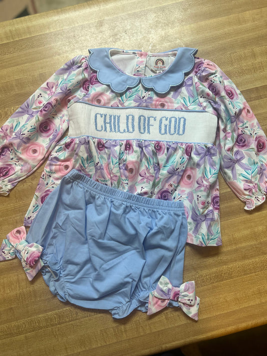 READY TO SHIP-Child of God bloomer set