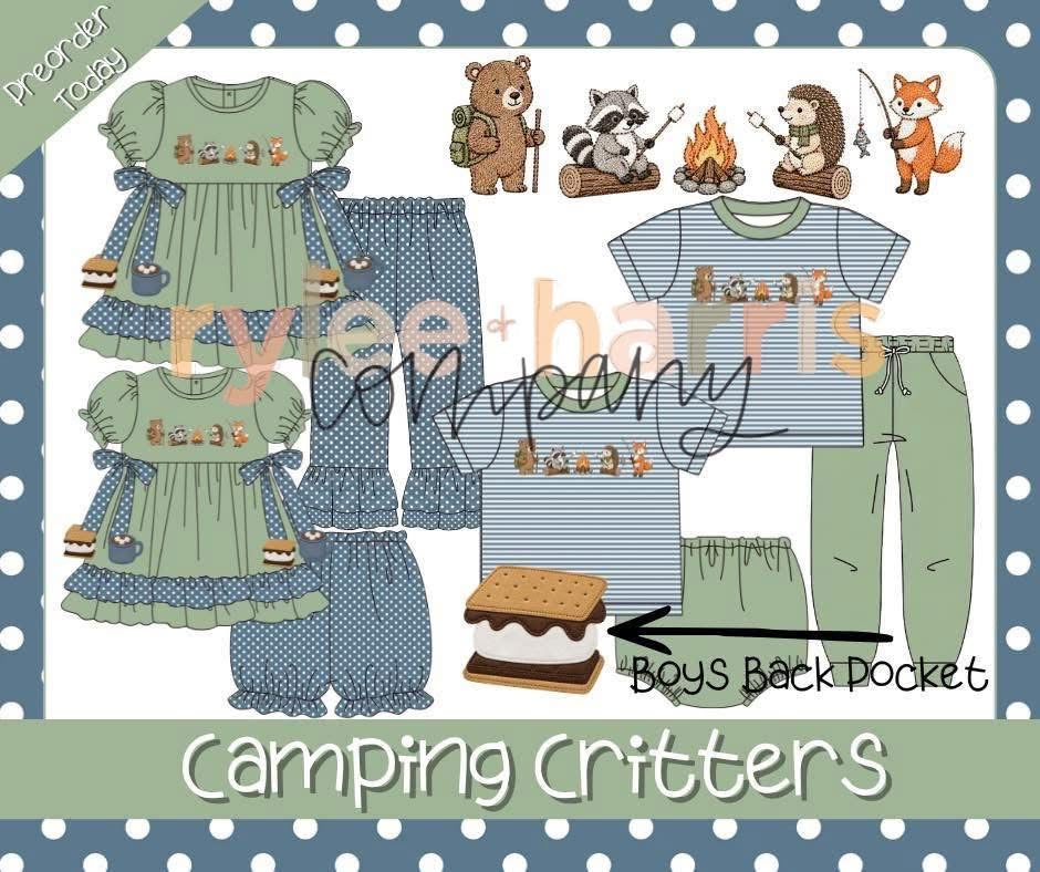 Camping critters boy jogger set
