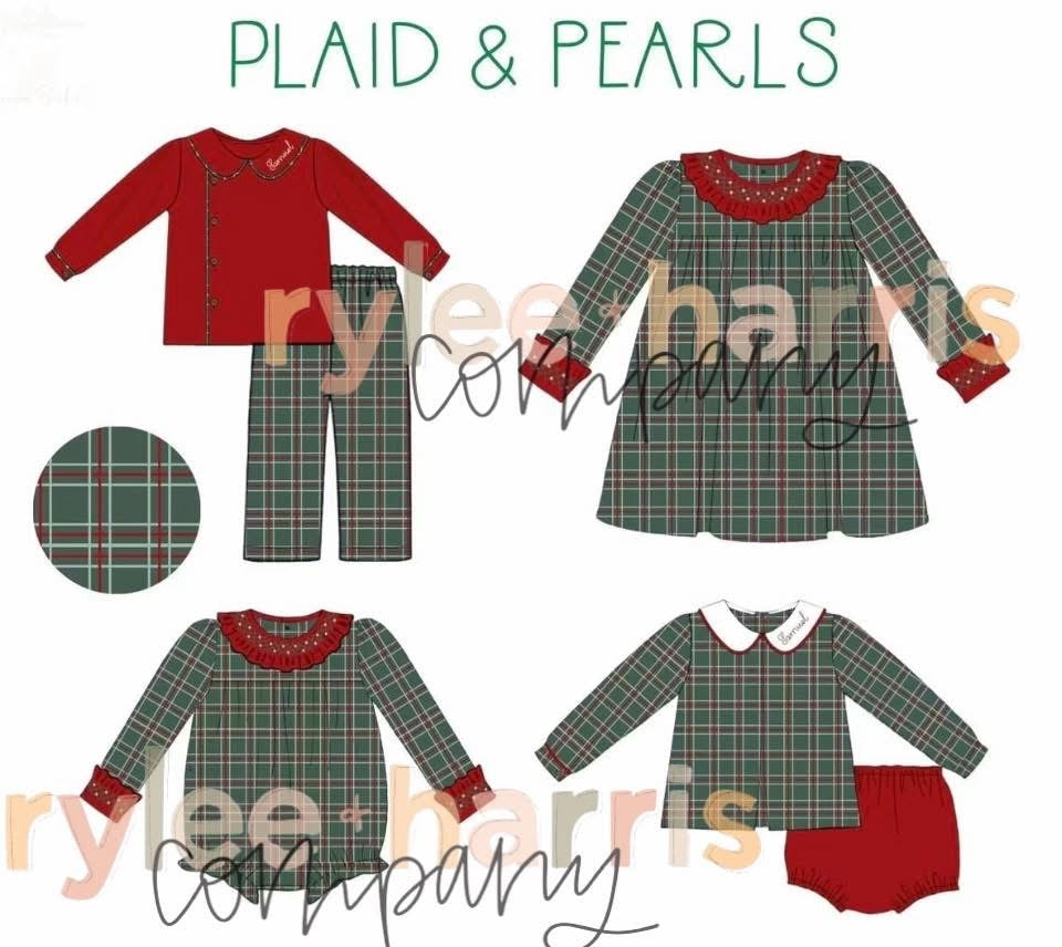 Plaid and pearls dress