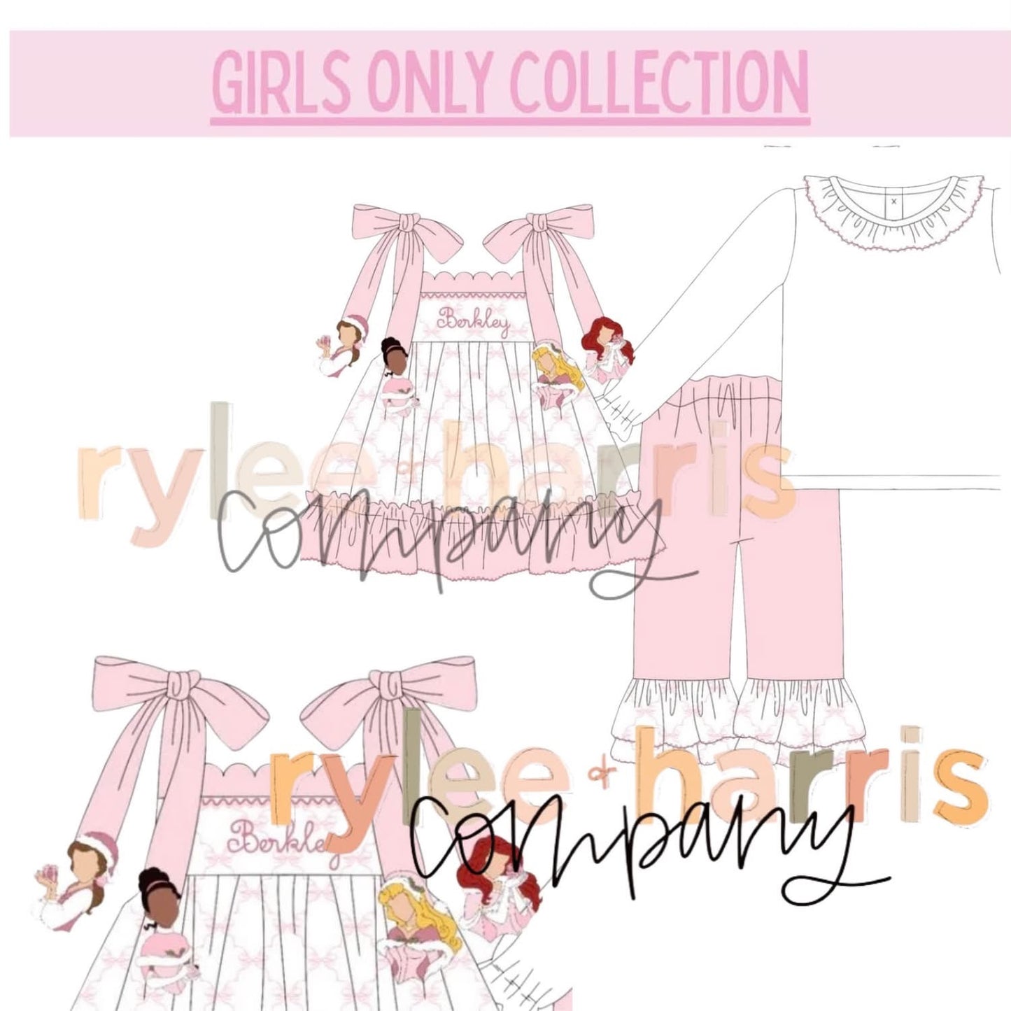 Girls only princess collection with monogram