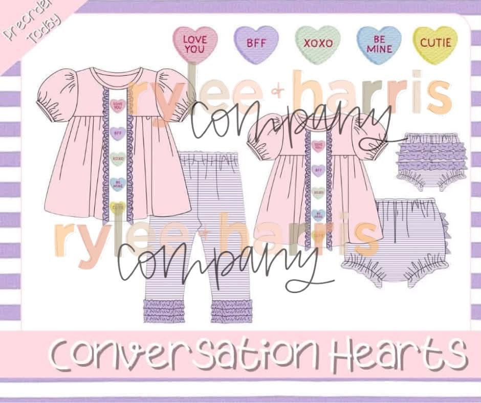 Conversation hearts pant set