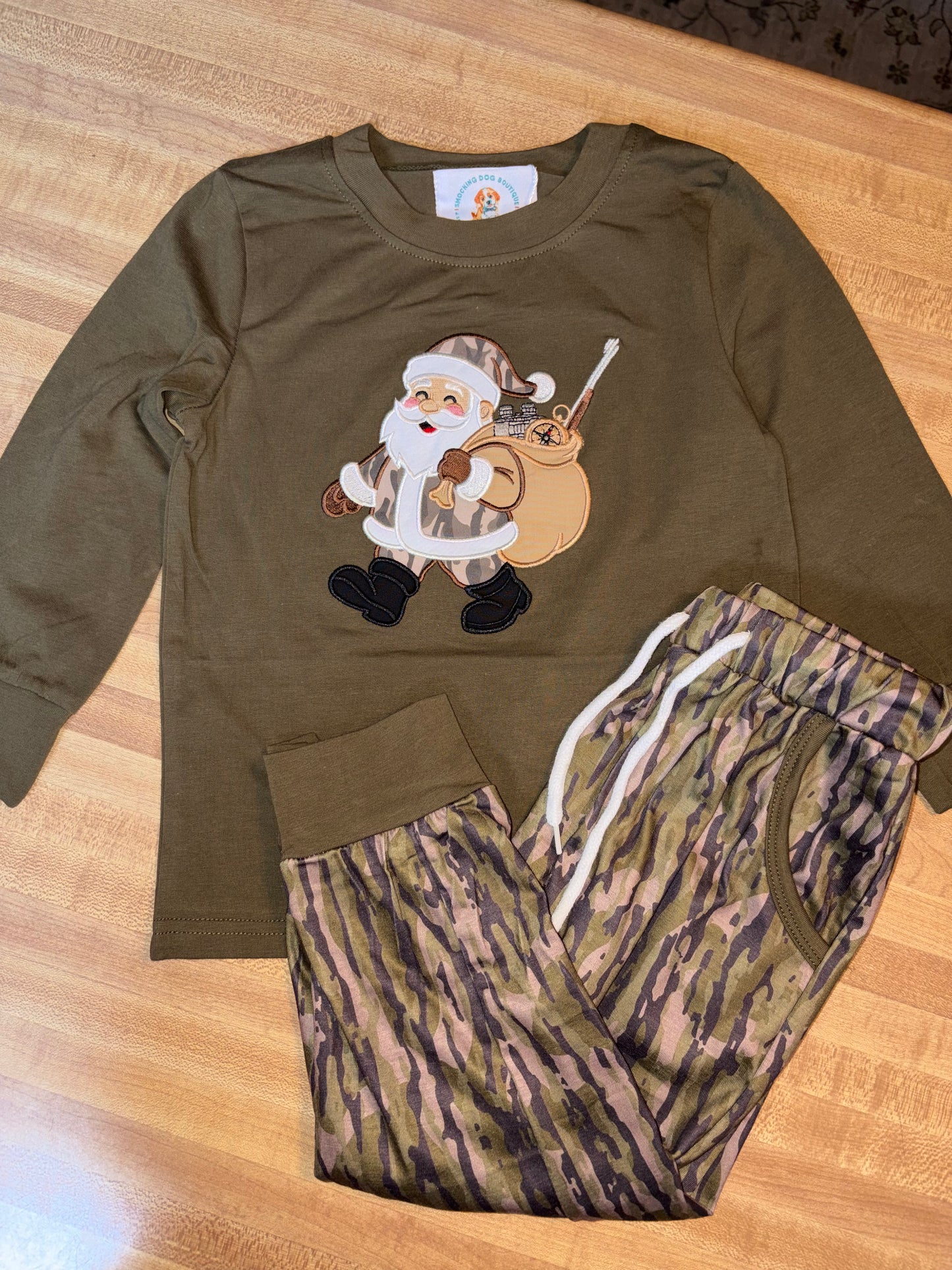 *READY TO SHIP- camo Christmas boy set